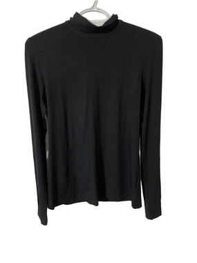 Akris Punto Black Long Sleeve Mock Turtleneck Top Size 10